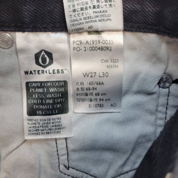 Levis 501 '90s Jeans Women 27 Black Straight Button Fly Mid Rise Dark Wash Denim - Picture 7 of 12